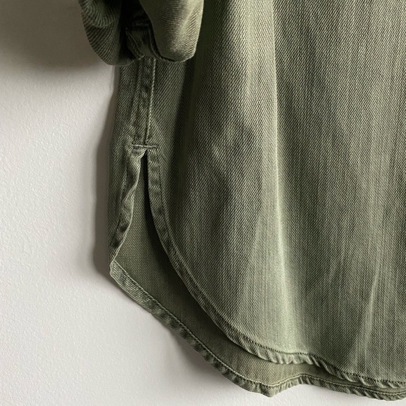 Anthropologie Army Green Denim Top - Picture 6 of 6